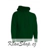 Pánská mikina se zipem bez potisku - Tmavě zelená