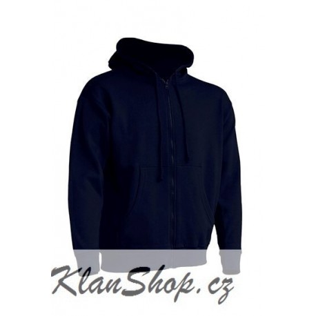 Pánská mikina se zipem bez potisku - Tmavě modrá