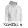 Pánská mikina se zipem bez potisku - Bílá