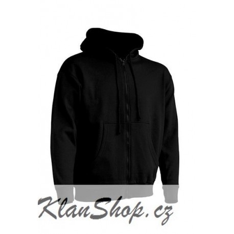 Pánská mikina se zipem bez potisku - Černá
