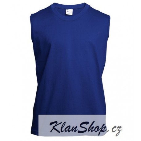 Pánské tričko bez rukávů a potisku XFer - Modré