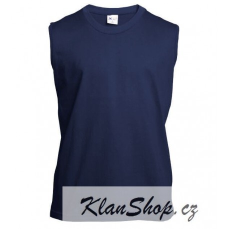 Pánské tričko bez rukávů a potisku XFer - Tmavě modré