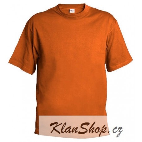 Pánské silnější tričko bez potisku - Oranžové