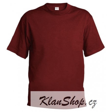Pánské silnější tričko bez potisku - Vínové