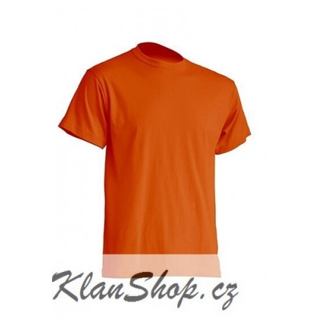 Pánské silnější tričko bez potisku - Oranžové
