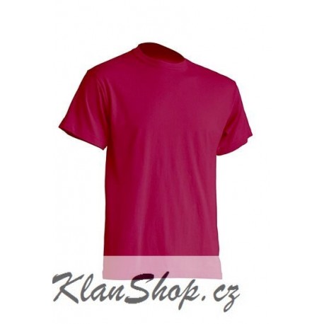 Pánské silnější tričko bez potisku - Malinové