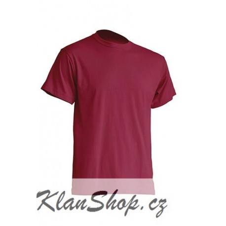 Pánské silnější tričko bez potisku - Vínové