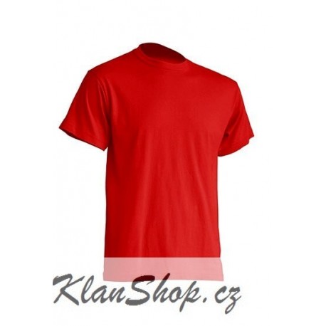 Pánské silnější tričko bez potisku - Červené