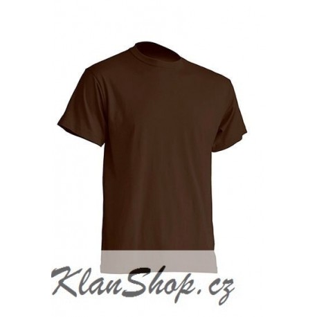 Pánské silnější tričko bez potisku - Čokoládové