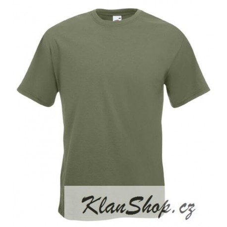 Pánské silné tričko bez potisku - Olivové 