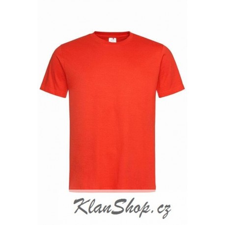 Pánské tričko bez potisku - Tmavě oranžové