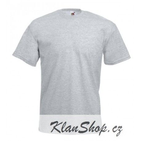 Tričko Fruit Of The Loom bez potisku - Šedé