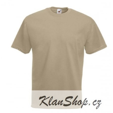 Tričko Fruit Of The Loom bez potisku - Khaki