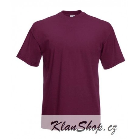 Tričko Fruit Of The Loom bez potisku - Vínové