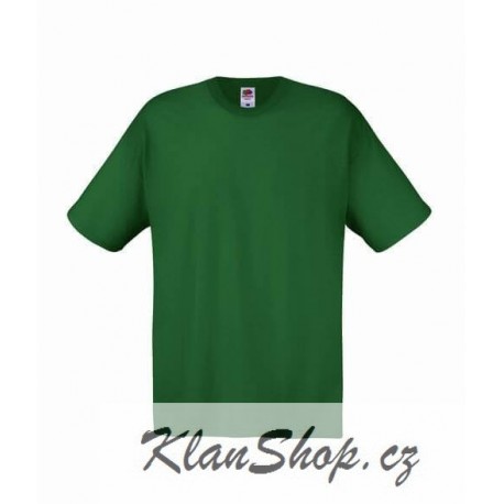 Lehčí tričko Fruit Of The Loom bez potisku - Tmavě zelené