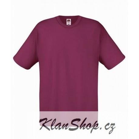 Lehčí tričko Fruit Of The Loom bez potisku - Vínové