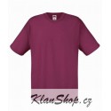 Lehčí tričko Fruit Of The Loom bez potisku - Vínové