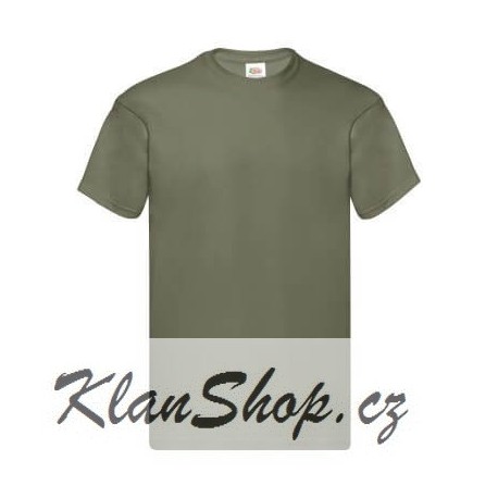 Lehčí tričko Fruit Of The Loom bez potisku - Olivové