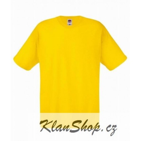 Lehčí tričko Fruit Of The Loom bez potisku - Žluté