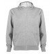 Pánská mikina se zipem a kapucou bez potisku - Šedá