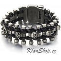 Náramek z chirurgické oceli - Lebky