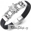 Náramek z chirurgické oceli - Vlk s řetězem