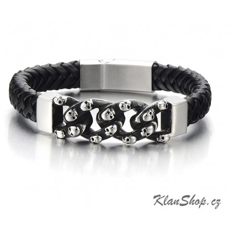 Náramek z chirurgické oceli - Malé lebky
