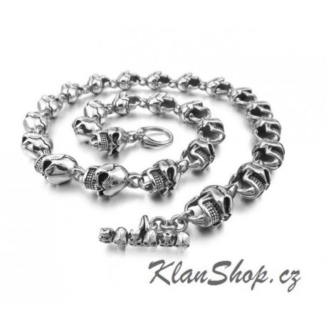 Řetízek z chirurgické oceli - Lebky