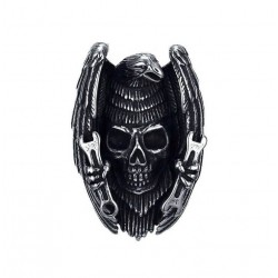 Ocelový přívěsek - Orlice s lebkou