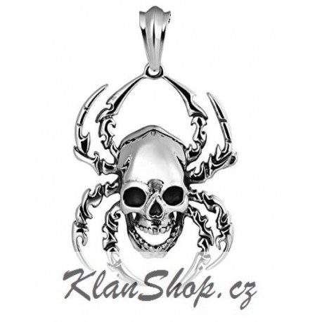 Ocelový přívěsek - Spider Skull