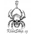 Ocelový přívěsek - Spider Skull
