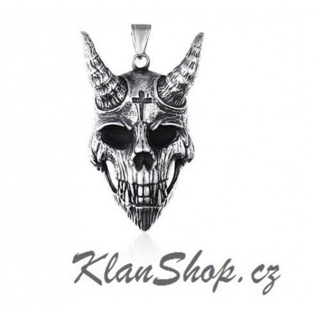 Ocelový přívěsek - Satan lebka