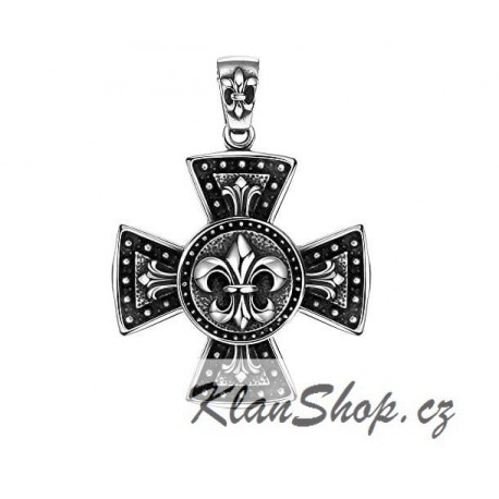 Ocelový přívěsek - Kříž s ornamenty