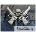 Přezka na opasek - Skulls and Guns