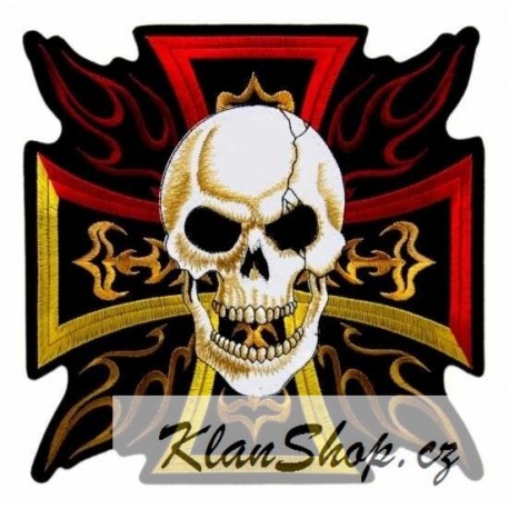 Nášivka - Burning Cross with Skull