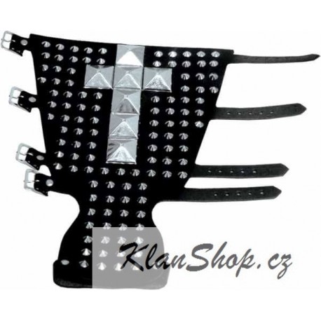 Kožený stahovák se špičkami a pyramidami