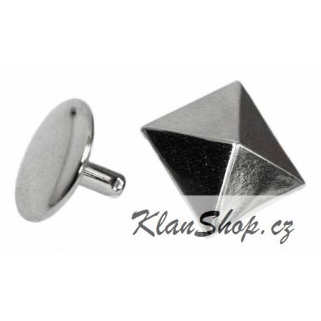 Ozdoba na kůži či textil - Pyramida 17 x 17 mm