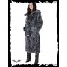 Dámský kabát Queen Of Darkness - Long black / grey fur coat