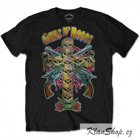 Tričko Guns N Roses - Skull Cross 80s