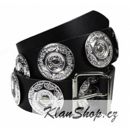 Kožený pásek s kovovými kroužky