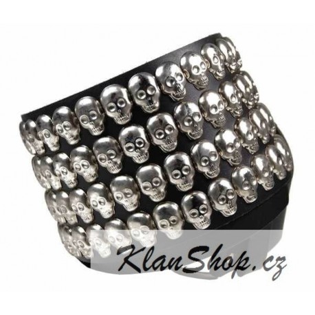 Kožený pásek s lebkami