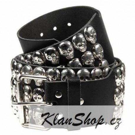 Kožený pásek s lebkami