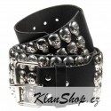 Kožený pásek s lebkami