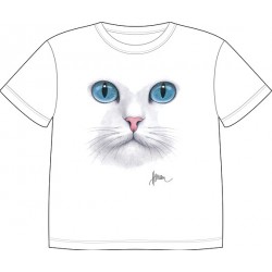 Dětské tričko s potiskem zvířat - Bílá kočka