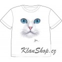 Dětské tričko s potiskem zvířat - Bílá kočka