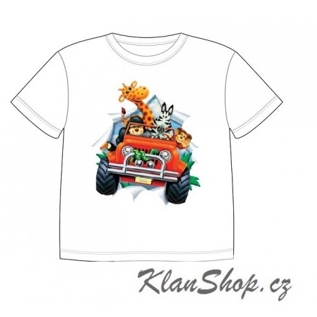 Dětské tričko s potiskem zvířat - Zvířátka v autě