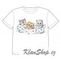 Dětské tričko s potiskem zvířat - Kočičky v šálcích