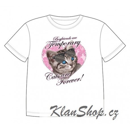 Dětské tričko s potiskem zvířat - Kočka v srdci