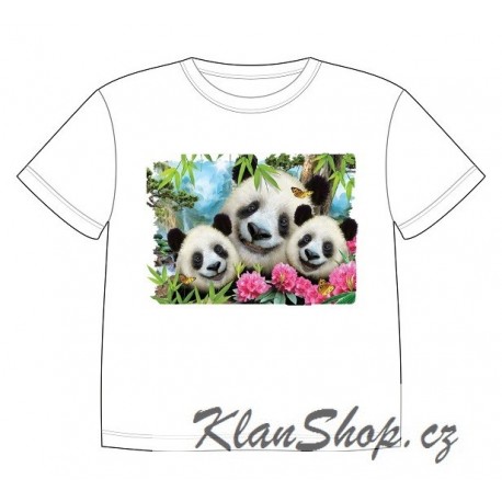 Dětské tričko s potiskem zvířat - Pandí rodinka