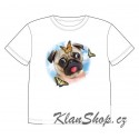 Dětské tričko s potiskem zvířat - Mops s motýlky